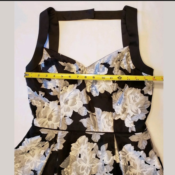 Aiden Mattox Black Floral Chiffon A-Line Dress - Picture 7 of 12